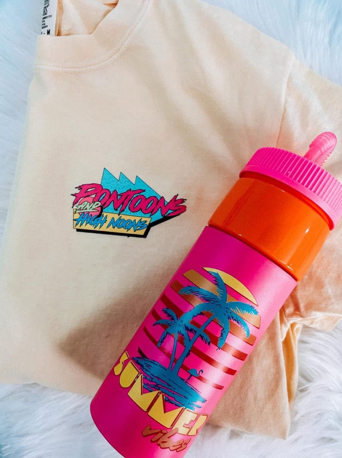 Retro 80's Style Pontoons & Noons Comfort Colors Graphic Tee