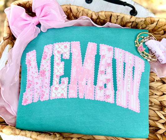 Floral Lace Memaw Comfort Colors Graphic Tee