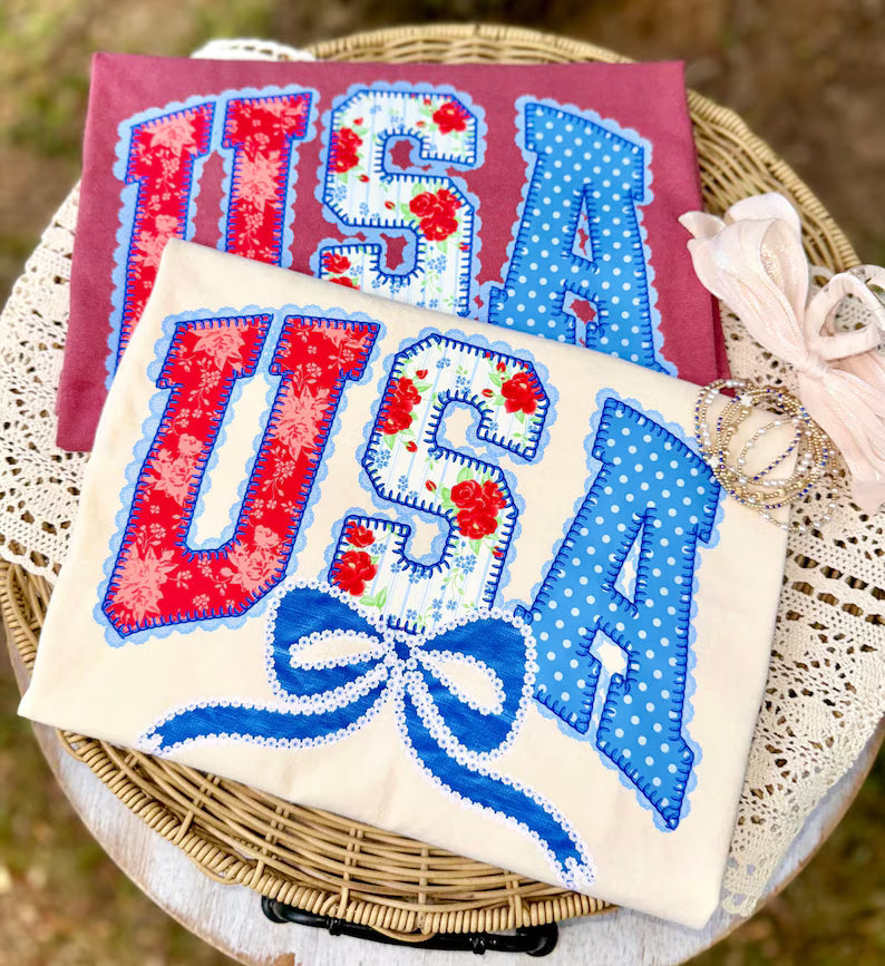 USA Coquette 4th of July Comfort Colors Graphic Tee
