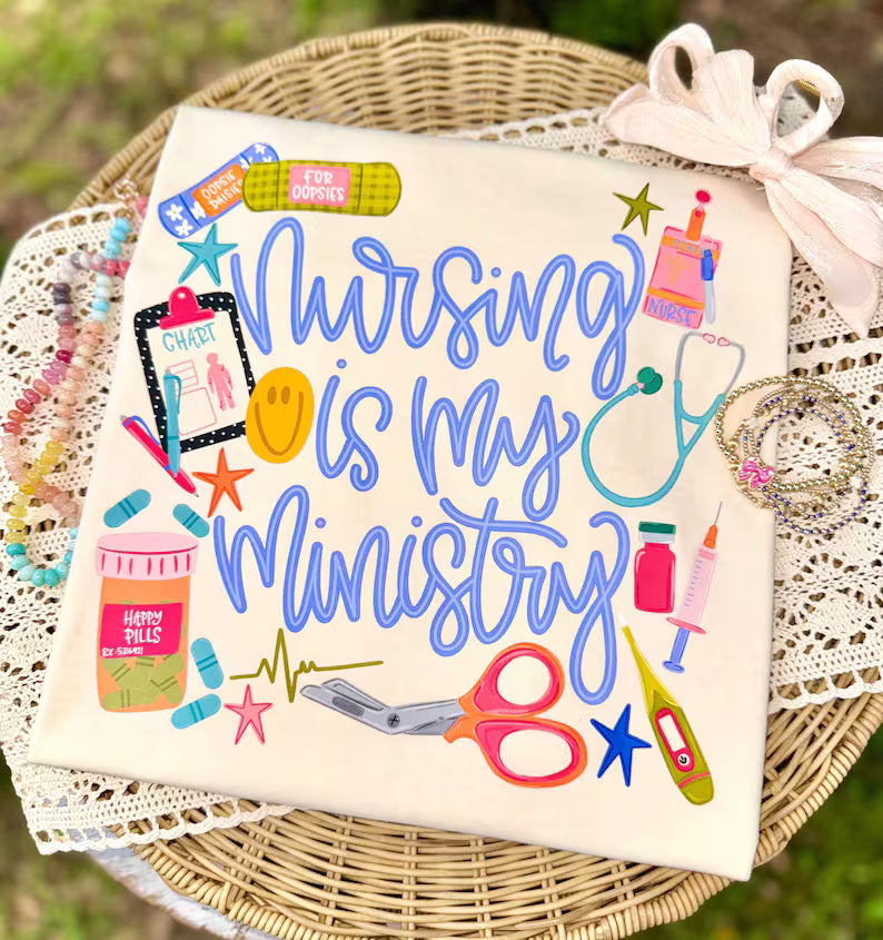 Nursing is my Ministry Graphic Tee Comfort Colors