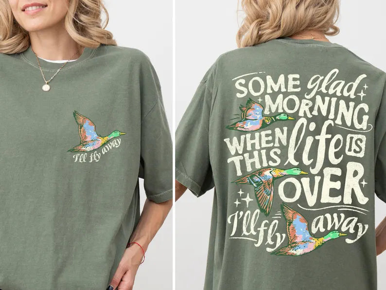 Some Glad Morning When Life is Over Faith Hunting Comfort Colors Graphic Tee