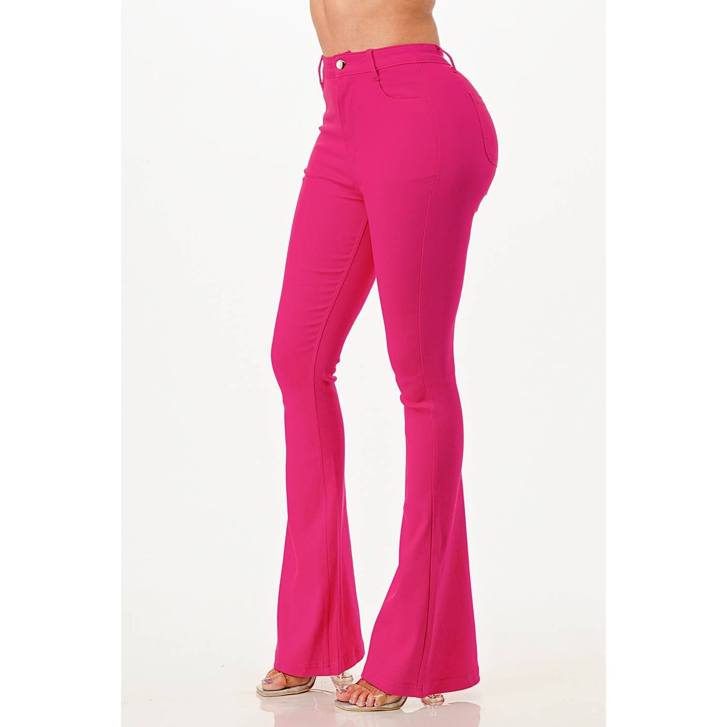 Super Stretch Pink Flare Pants