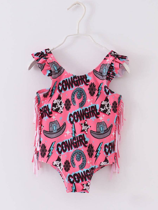 Pink Cow Girl Hat  Swimsuit